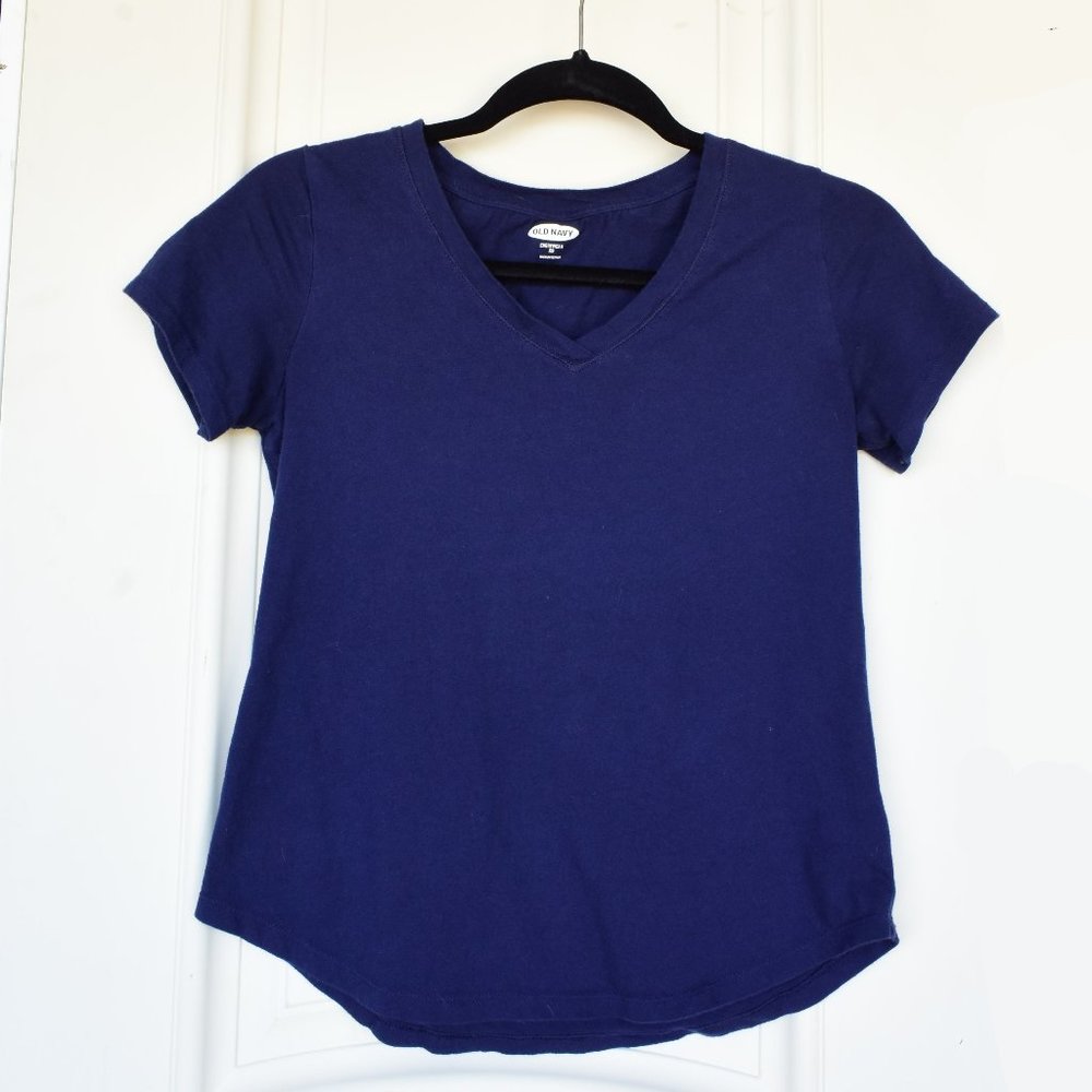 Navy Blue Everywear V Neck Top | Old Navy | Womens